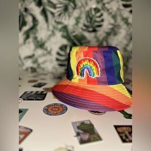 OS | hand sewn | rainbow bucket hat